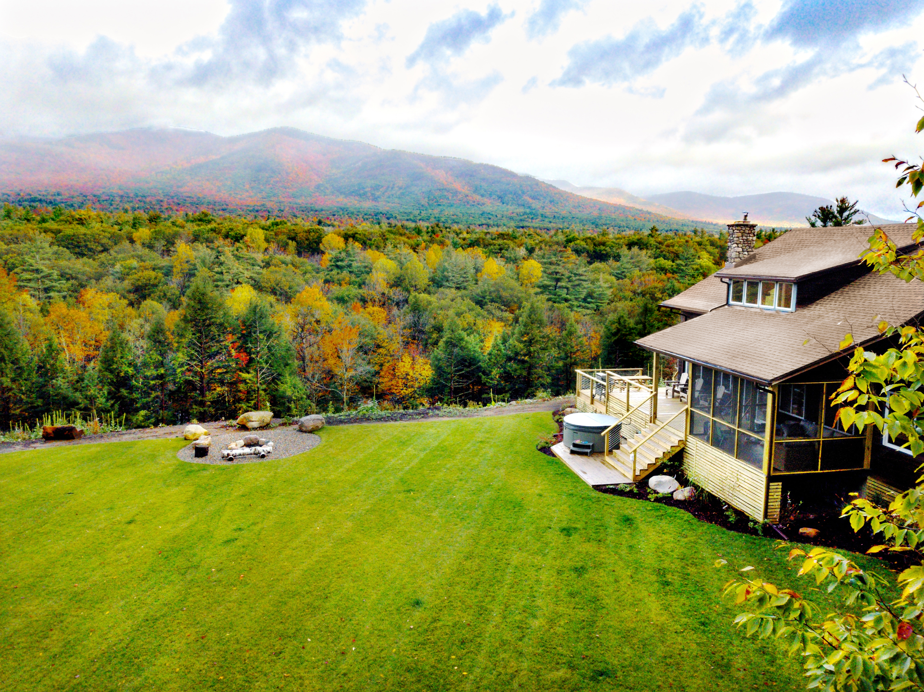 A home nestled amongst the mountains.