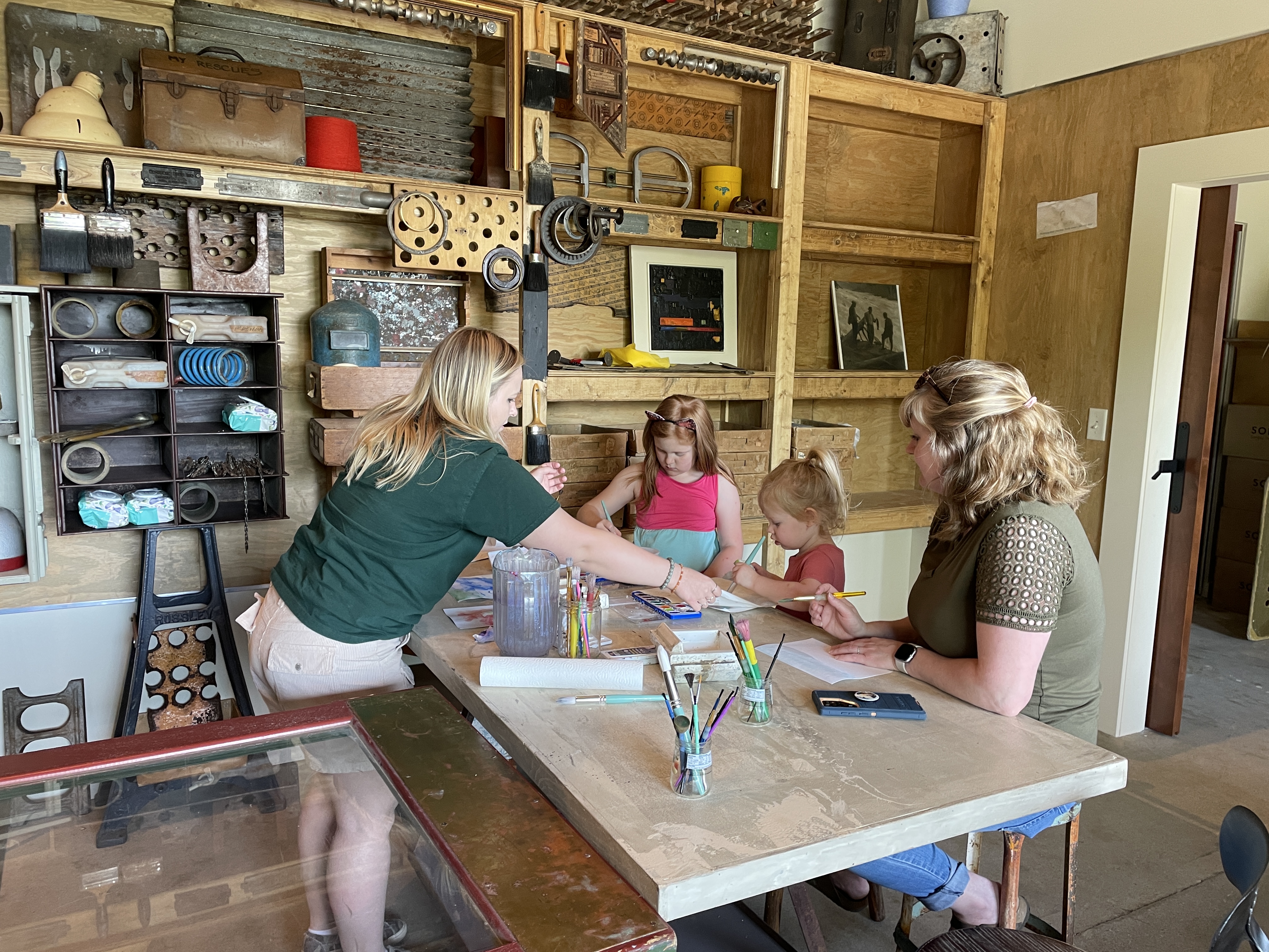 Woman leading an art workshop 