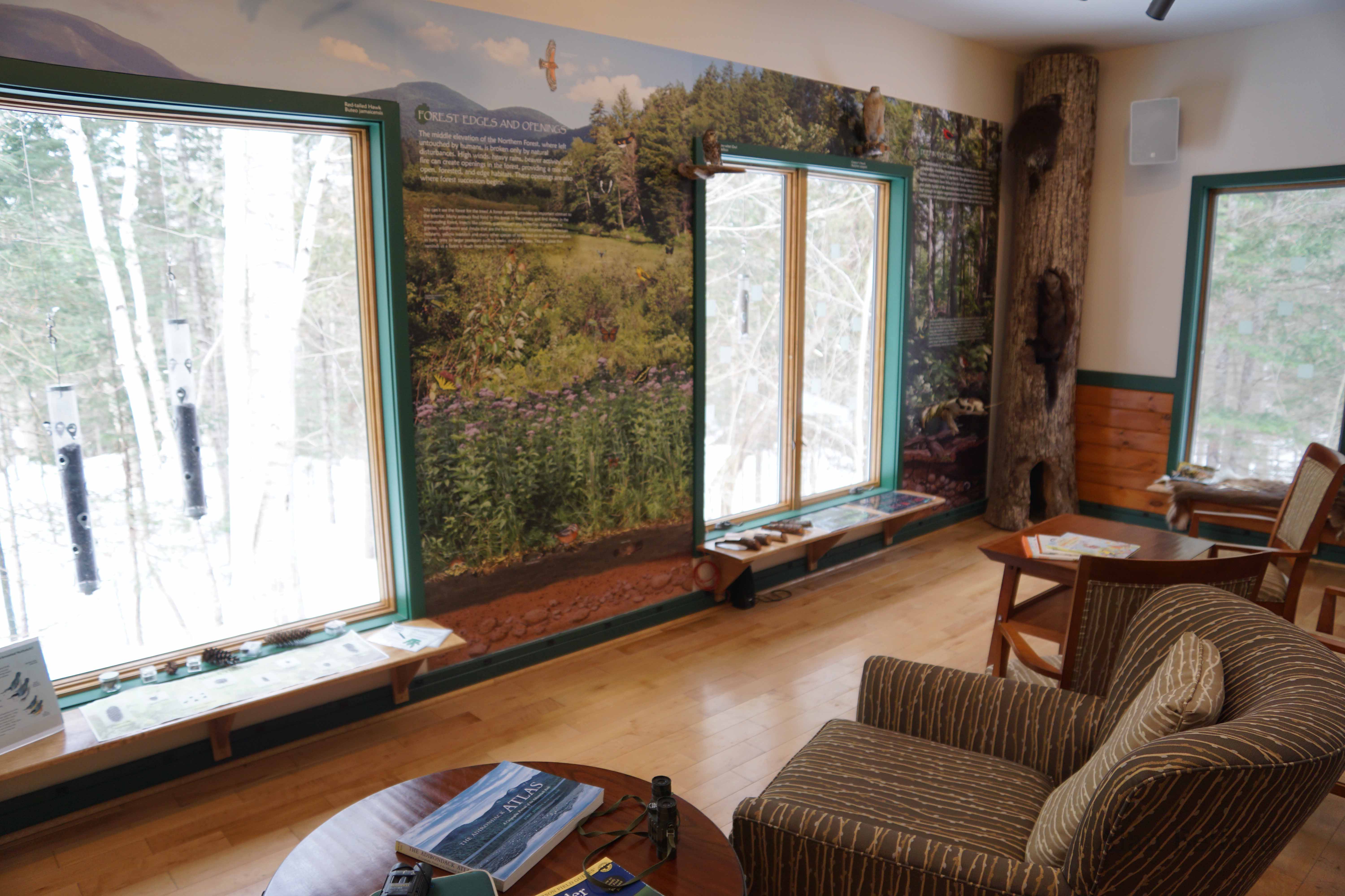 The center is a relaxing place to sit, read, eat lunch, and learn.