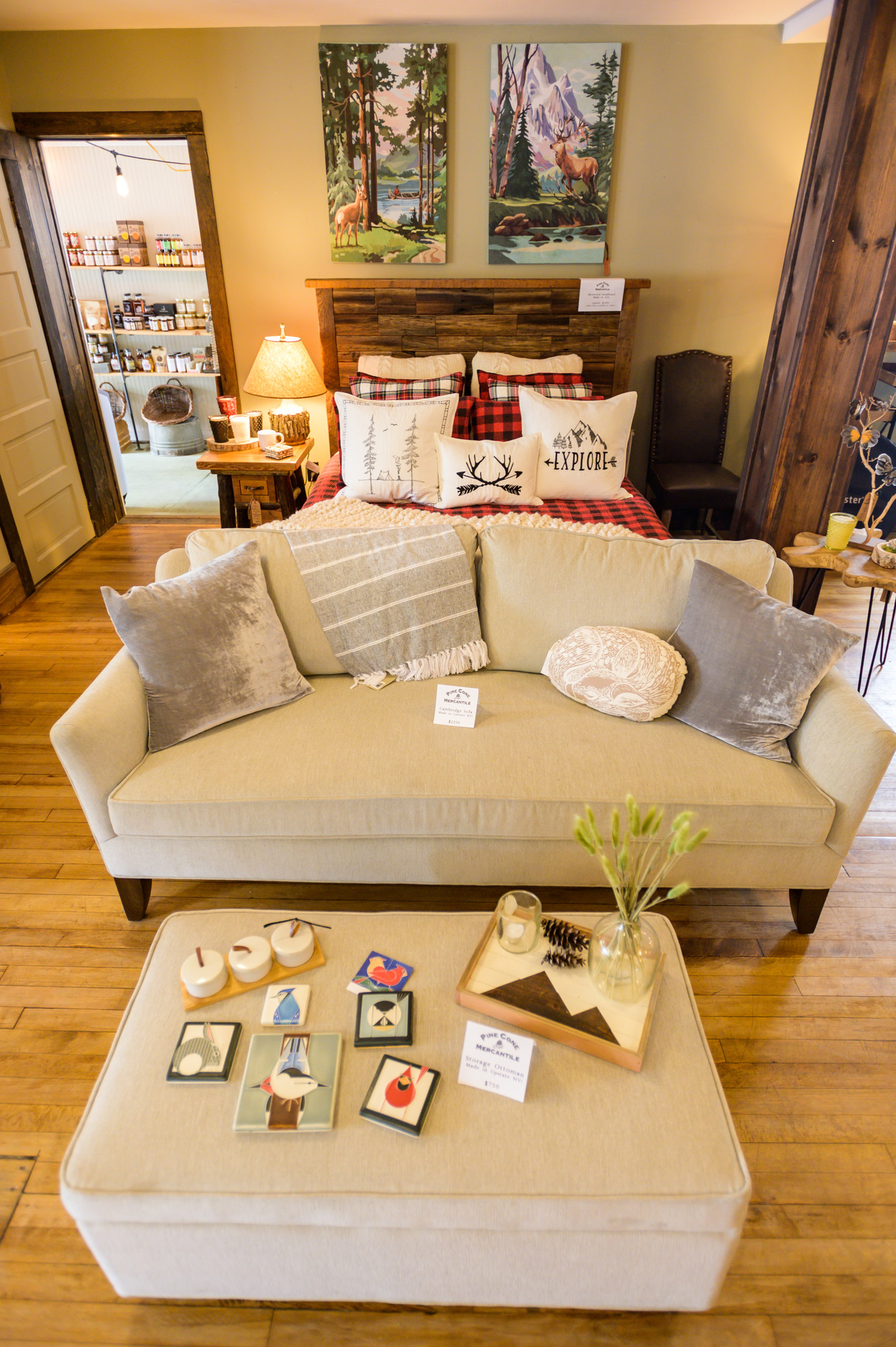The interior of a chic home furnishings store.