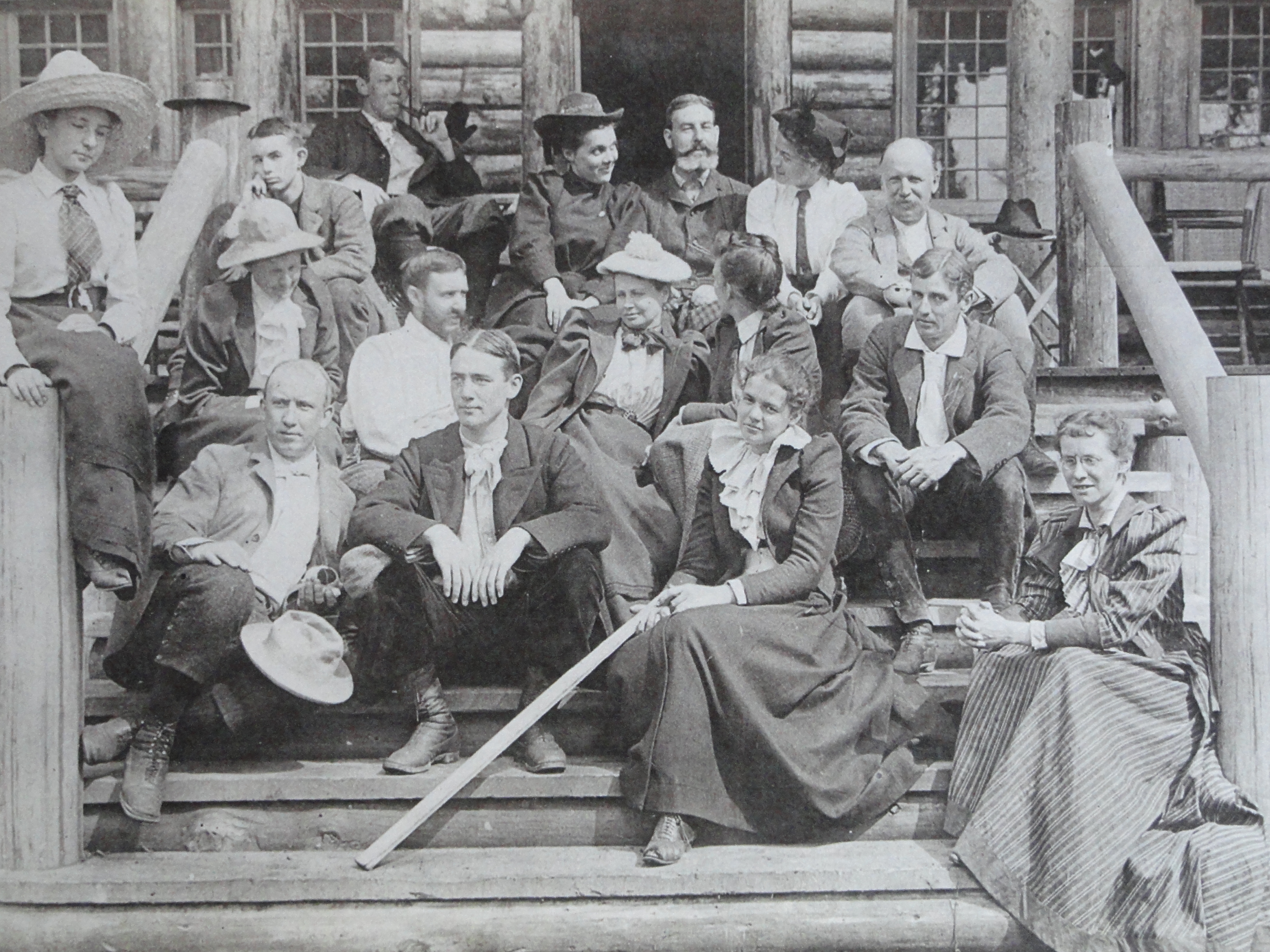 A gathering at Santanoni. Robert Pruyn is the bearded man in the back row. Image courtesy AARCH.