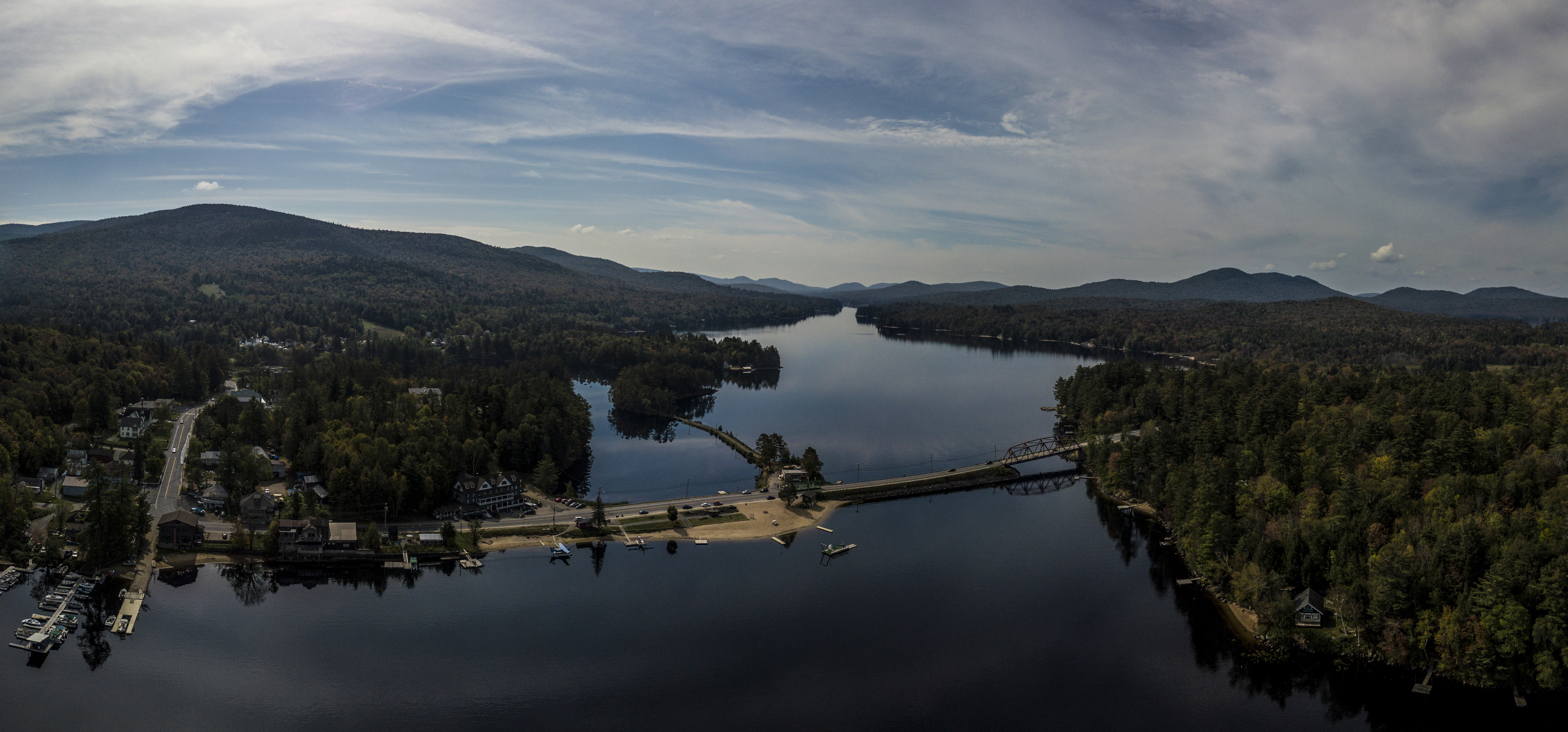 Aerial view of Long Lake NY