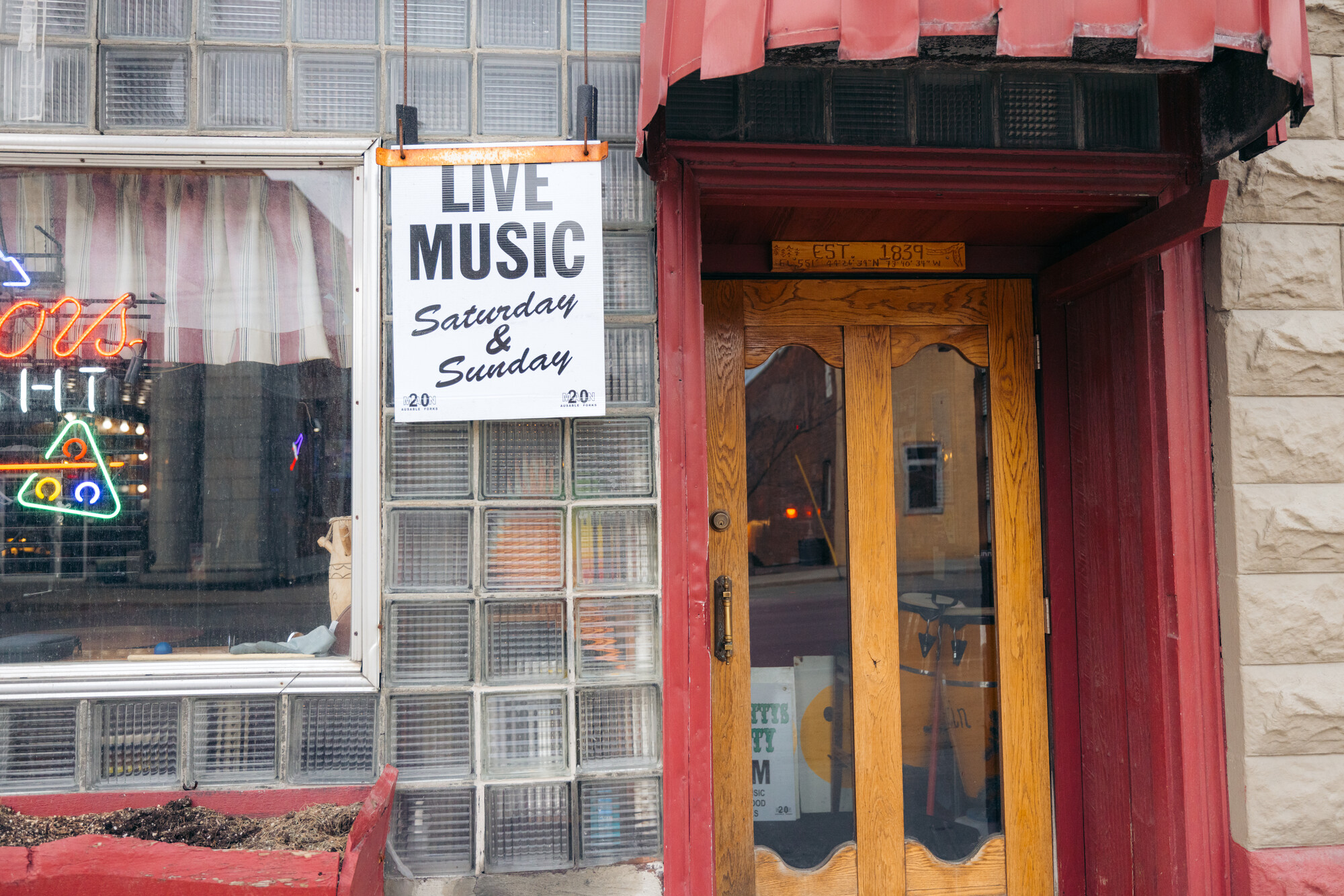 The facade of a local bar