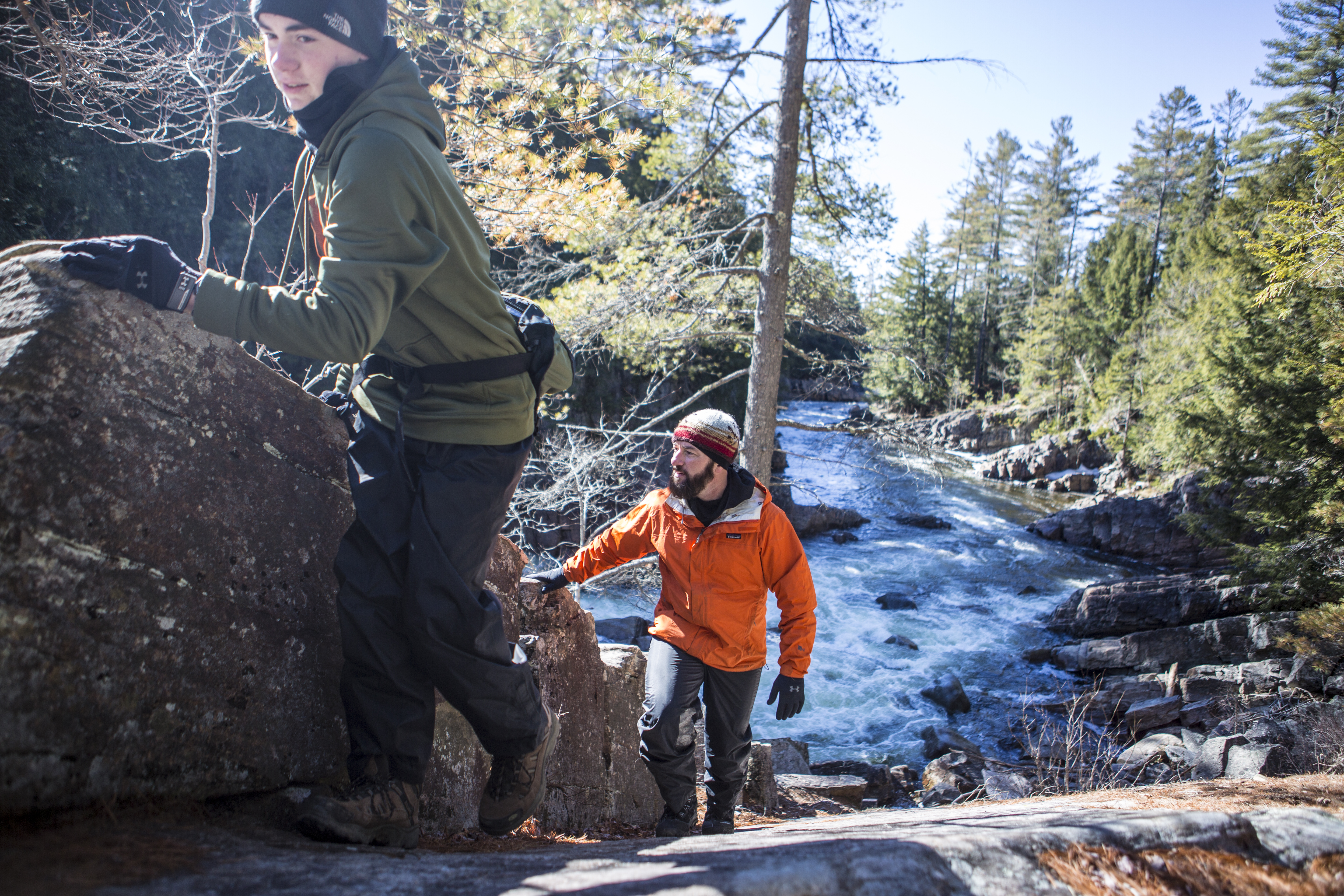 Hiking alongside Auger Falls