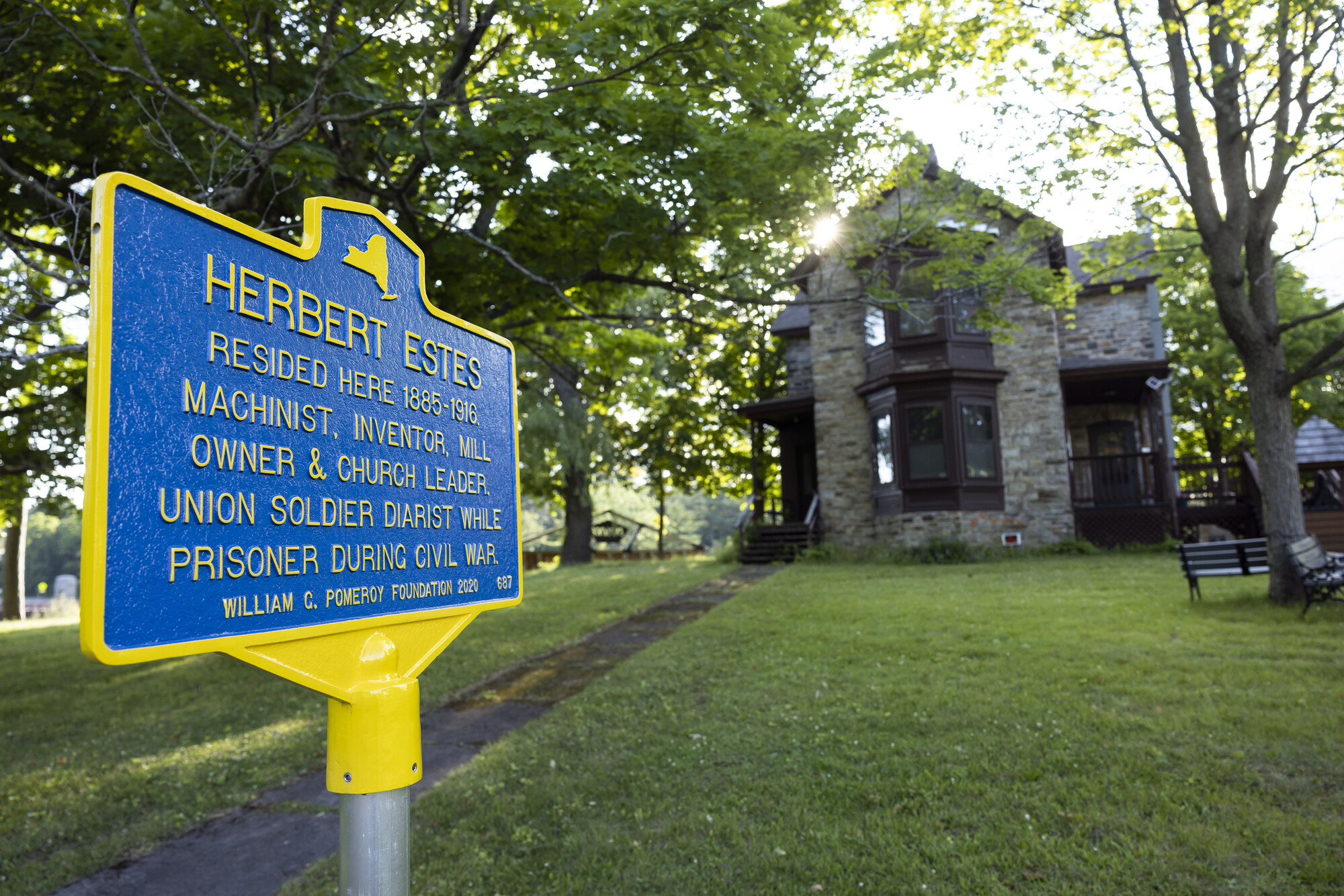 Underground railroad museum featuring signage to the building.